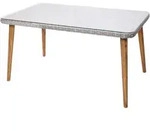 POLY-RATTAN ESSTISCH rechteck Grau, Braun