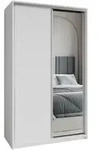 SCHWEBET&Uuml;RENSCHRANK TAVI 120/205/60 cm 2-t&uuml;rig mit Spiegel Wei&szlig;