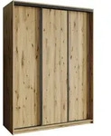 SCHWEBET&Uuml;RENSCHRANK NISSE 150/205/60 cm 3-t&uuml;rig Eiche Artisan
