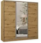 SCHWEBET&Uuml;RENSCHRANK TARI 180/205/58 cm 3-t&uuml;rig mit Spiegel und Schubladen...