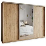 SCHWEBET&Uuml;RENSCHRANK TAVI 270/205/60 cm 3-t&uuml;rig mit Spiegel Orange