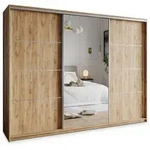 SCHWEBET&Uuml;RENSCHRANK VARO 250/205/60 cm 3-t&uuml;rig mit Spiegel und Schubladen...