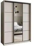 SCHWEBET&Uuml;RENSCHRANK VARO 150/205/60 cm 3-t&uuml;rig mit Spiegel Kaschmir