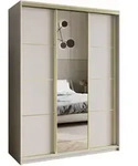 SCHWEBET&Uuml;RENSCHRANK VARO 150/205/60 cm 3-t&uuml;rig mit Spiegel Kaschmir