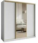 SCHWEBET&Uuml;RENSCHRANK TAVI 200/205/60 cm 3-t&uuml;rig mit Spiegel Wei&szlig;