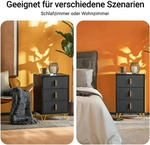NACHTTISCH mit 3 Schubladen, Schwarz, 40x63x40cm