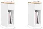 NACHTTISCH 2er Set, Beistelltisch Wei&szlig; 20x35x60 cm