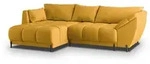 ECKSOFA VESTANO L-S Gelb Velours-Stoff mit Schlaffunktion