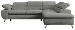 ECKSOFA PETER L Grau Struktur - Rechts Seite