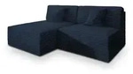 ECKSOFA FIORO Blau Kordstoff mit Schlaffunktion