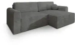 ECKSOFA FIANO P Grau Kordstoff mit Schlaffunktion