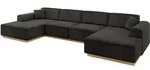 WOHNLANDSCHAFT IREA-U2-v2 - 386x165x80 cm Schwarz