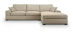 Ecksofa Veda Beige Flachgewebe