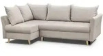 ECKSCHLAFSOFA Neron mit 2 Bettkasten und Beine in Buchefarbe, Beige, links