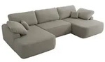 WOHNLANDSCHAFT CUBO U Hellgrau Boucle
