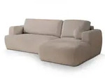 ECKSOFA SENTI N R-S Beige Boucle-Stoff mit Schlaffunktion