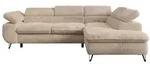 ECKSOFA PETER L Beige Pl&uuml;sch - Rechts Seite