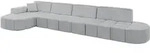 ECKSOFA Ottomane Links LIVO-L3 - 422x173x79,5 cm Grau