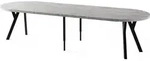 ESSTISCH Twixy XXL gro&szlig; rund oval ausziehbar, Grauer Beton 100-300/100/76 cm