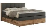 BOXSPRINGBETT ALBERO 1 KING 120/200 Dunkelgrau Kunstleder - H3