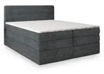 BOXSPRINGBETT LUNERA 160x200 cm mit Matratze und Topper - Graphitfarben