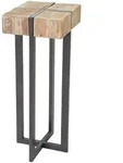 BLUMENTISCH TANNE MASSIV eckig Braun, Schwarz