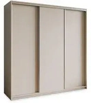 SCHWEBET&Uuml;RENSCHRANK NISSE 180/205/60 cm 3-t&uuml;rig mit Schubladen Kaschmir