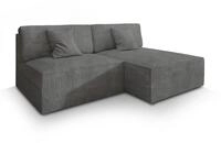 ECKSOFA FIORO P Grau Kordstoff mit Schlaffunktion