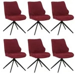 ESSZIMMERSTUHL Schwarz, Bordeaux 6er-Set