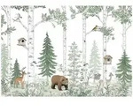 FOTOTAPETE Wald Tiere Gr&uuml;n 400x280 cm