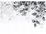 FOTOTAPETE Bl&auml;tter Schwarz und Wei&szlig; Wohnzimmer 200x140