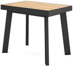 KONSOLENTISCH ausziehbar 58 bis 180cm, f&uuml;r 8 G&auml;ste, eiche, schwarz, 90/58/73cm