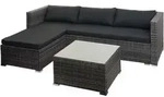 POLY-RATTAN GARNITUR Grau, Grau