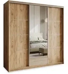 SCHWEBET&Uuml;RENSCHRANK VARO 200/205/60 cm 3-t&uuml;rig mit Spiegel Orange