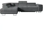 ECKSOFA mit Schlaffunktion und Bettkasten GUSA-L 272x202x107 cm Grau Cord