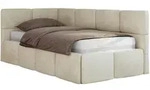 JUGENDBETT ARVO 90/200 - Beige Velvet - Multipocket-Matratze - Links Seite