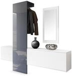 GARDEROBE Carlton Paneel in Grau Hochglanz