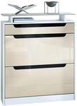 SCHUHSCHRANK Fiesta Creme Hochglanz / Schwarz Hochglanz