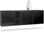 SIDEBOARD Cuba T&uuml;ren in Schwarz Hochglanz