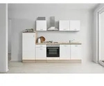 K&uuml;chenblock Economy mit Ger&auml;te Wei&szlig;/Eiche ca. B: 270 cm