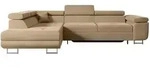 ECKSOFA mit Schlaffunktion und Bettkasten GUSA-L 272x202x107 cm Beige Velours