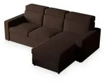 ECKSOFA PADWA Braun Kordstoff mit Schlaffunktion