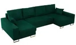 WOHNLANDSCHAFT DORIAN U Velvet Dunkelgr&uuml;n