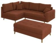 ECKSOFA inkl. Hocker Alma Terrakotta Cord - Ottomane links