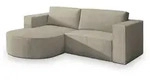 ECKSOFA SORELA P L-S Beige Kordstoff mit Schlaffunktion