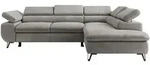 ECKSOFA PABLO L Hellgrau Velvet - Rechts Seite mit Visco Topper