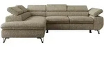 ECKSOFA PABLO L Dunkelbeige Struktur - Links Seite mit Visco Topper