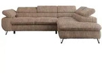 ECKSOFA PETER L Braun Cord - Rechts Seite