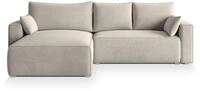 ECKSOFA FORIL Creme Velours-Stoff mit Schlaffunktion