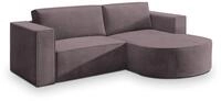 ECKSOFA SORELA M R-S Lila Velours-Stoff mit Schlaffunktion